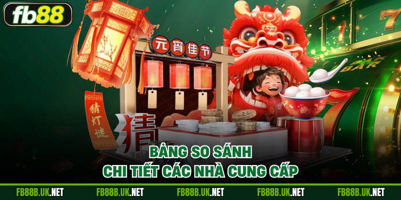 Bảng so sánh chi tiết các nhà cung cấp