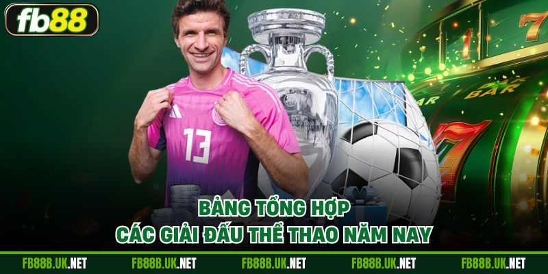 Bảng tổng hợp các giải đấu thể thao năm nay